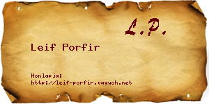 Leif Porfir névjegykártya